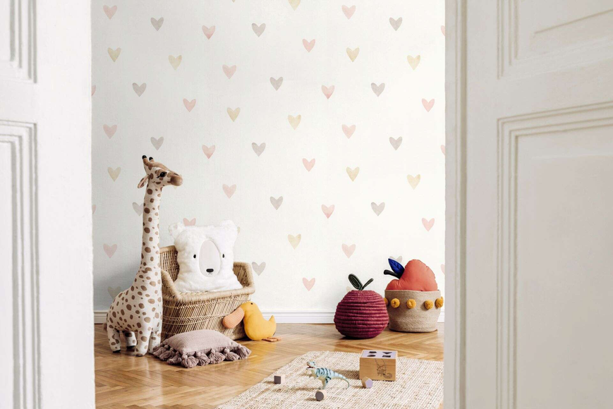 Флізелінові шпалери вініл гарячого тиснення Rasch Kids World 2 301717 бежевий (0,53х10,05м) 301717 фото