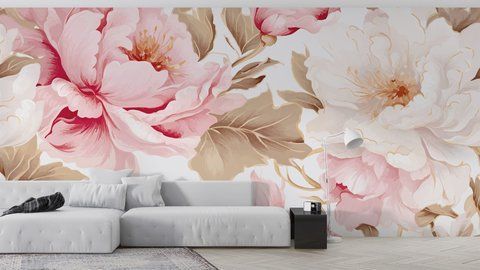 Фотообои флизелиновые Print-walls пионы в саду 0315 100&times;100 см (Ш&times;В) 0315 фото