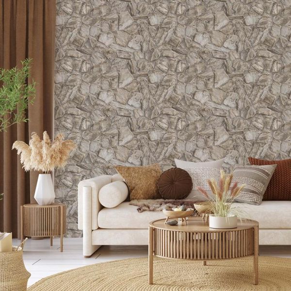 Флизелиновые обои винил горячего тиснения AdaWall Roka 23114-1 Кремовый (1,06х10,05м) 23114-1 фото