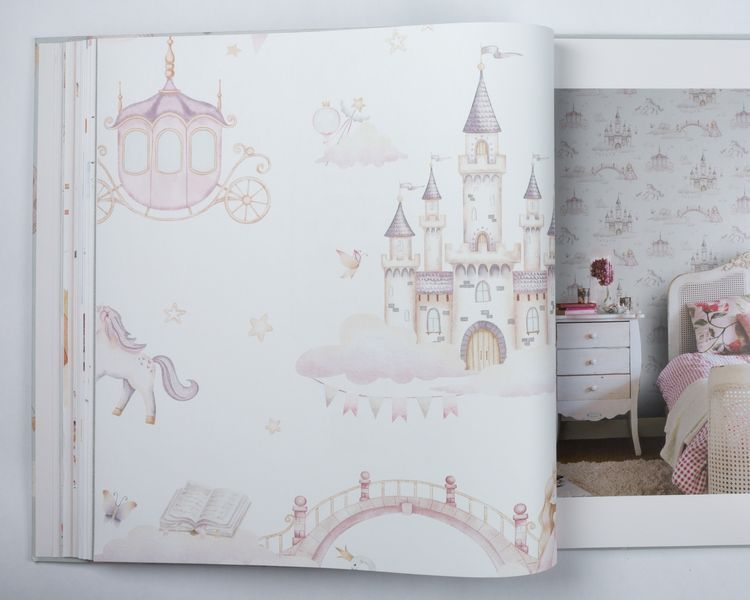 Флизелиновые обои винил горячего тиснения Rasch Kids World 2 302721 Белый (0,53х10,05м) 302721 фото