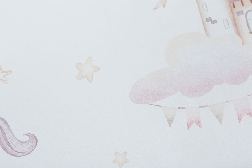 Флизелиновые обои винил горячего тиснения Rasch Kids World 2 302721 Белый (0,53х10,05м) 302721 фото