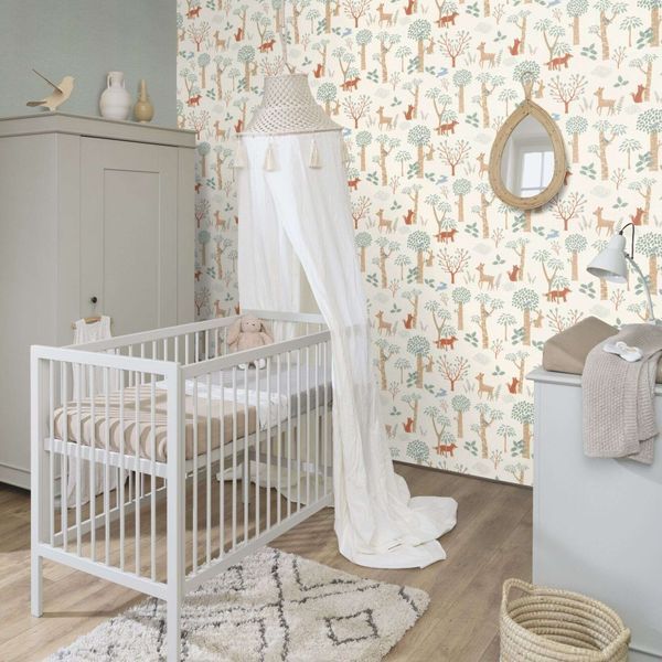 Флізелінові шпалери вініл гарячого тиснення Rasch Kids World 2 302813 бежевий (0,53х10,05м) 302813 фото