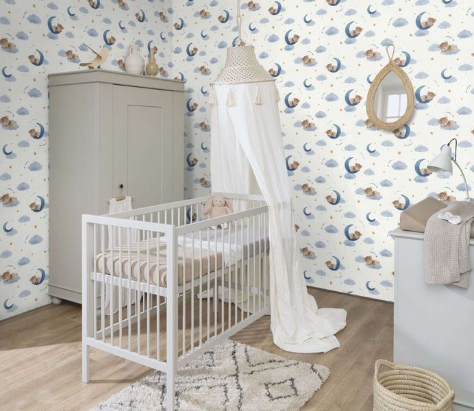 Флізелінові шпалери вініл гарячого тиснення Rasch Kids World 2 321005 Білий (0,53х10,05м) 321005 фото