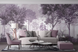 Фотошпалери флізелінові Walldeco Ліс з оленями u72134v4 бузковий 100х100 см u72134v4 фото 1