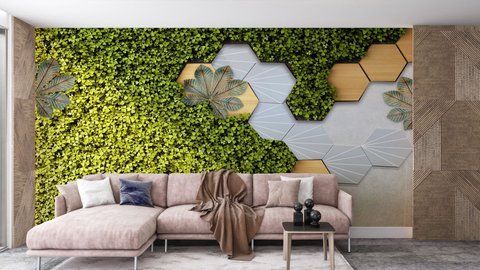 Фотообои флизелиновые Print-walls зеленая структура 0744 100&times;100 см (Ш&times;В) 0744 фото
