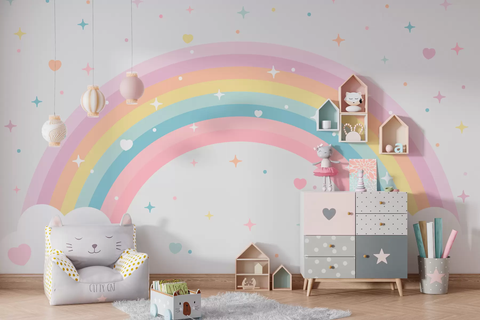 Фотообои флизелиновые Walldeco Радуга w08109 Разные цвета 100х100 см w08109 фото
