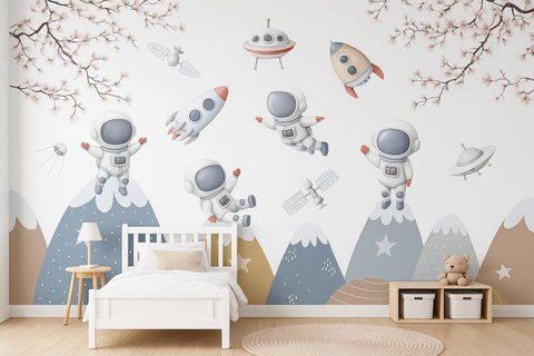 Фотообои флизелиновые Print-walls космонавты в горах 0167 100&times;100 см (Ш&times;В) 0167 фото