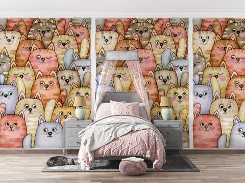 Фотообои флизелиновые Print-walls сказочные кошки 0238 100&times;100 см (Ш&times;В) 0238 фото