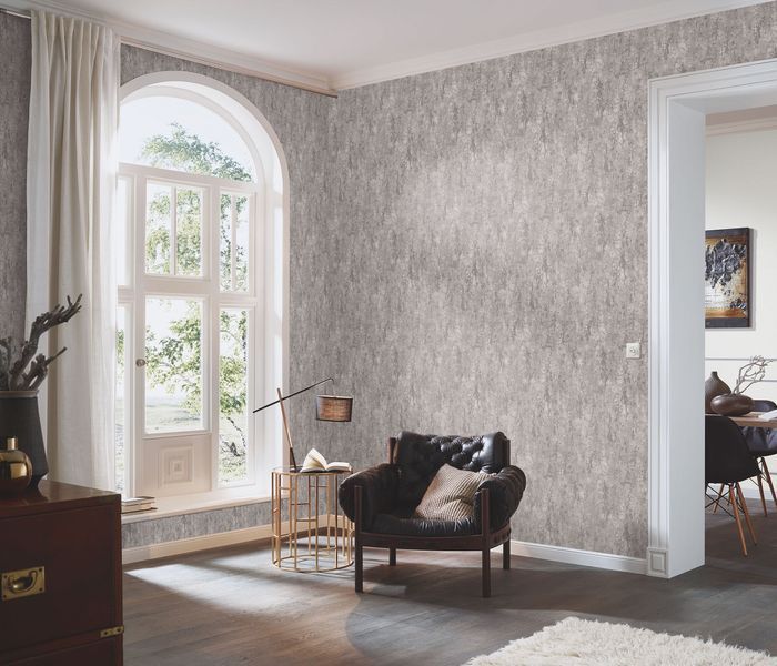 Флизелиновые обои винил горячего тиснения Erismann Fashion for Walls 4 12185-38 серый (1,06х10,05м) 12185-38 фото