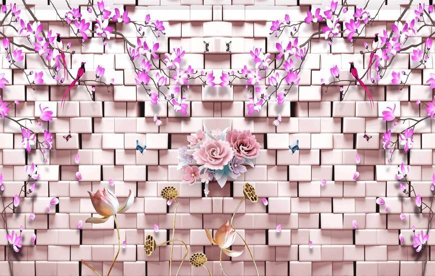 Фотошпалери флізелінові Print-walls 3D рожева казка 0104 100&times;100 см (Ш&times;В) 0104 фото