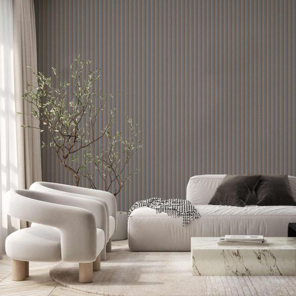 Флизелиновые обои винил горячего тиснения AdaWall Omega 23206-5 Темно-серый (1,06х10,05м) 23206-5 фото