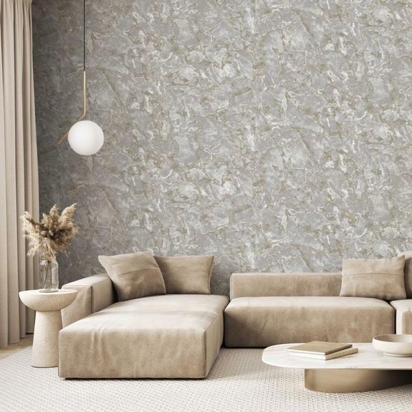 Флизелиновые обои винил горячего тиснения AdaWall Roka 23103-3 Серый (1,06х10,05м) 23103-3 фото