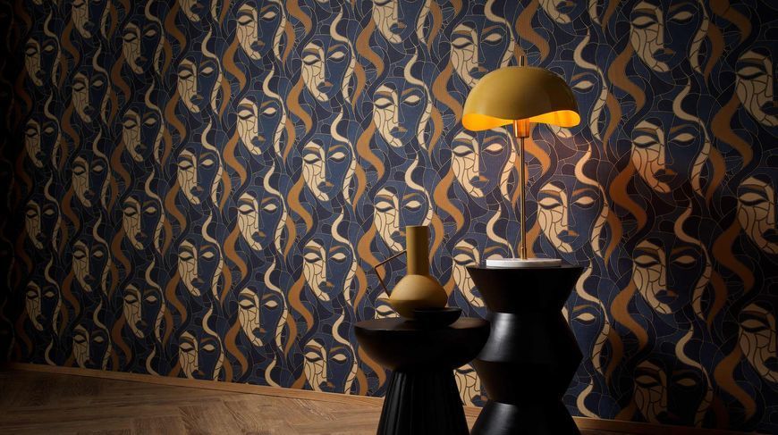 Флізелінові шпалери вініл гарячого тиснення Erismann Elle Decoration 12222-08 синій (1,06х10,05м) 12222-08 фото
