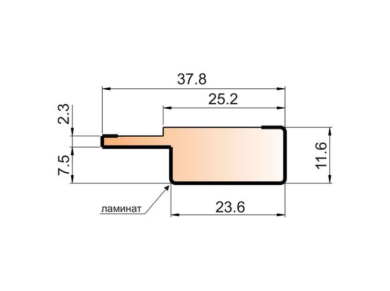 Фінішна планка рейка МДФ Super Profil Дуб&nbsp;Сонома 37,8&times;2800&times;11,6 мм SP010550-1 SP010550-1 фото