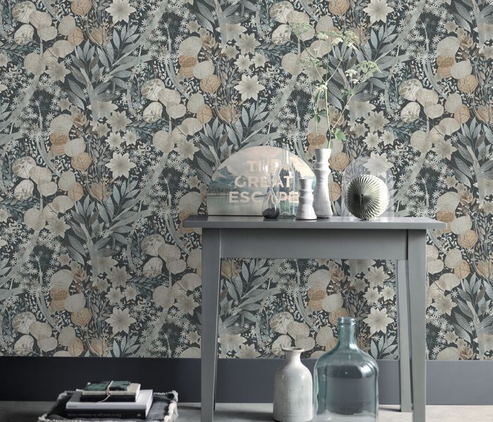 Флизелиновые обои винил горячего тиснения Erismann Secret Garden 12238-44 Серый (1,06х10,05м) 12238-44 фото