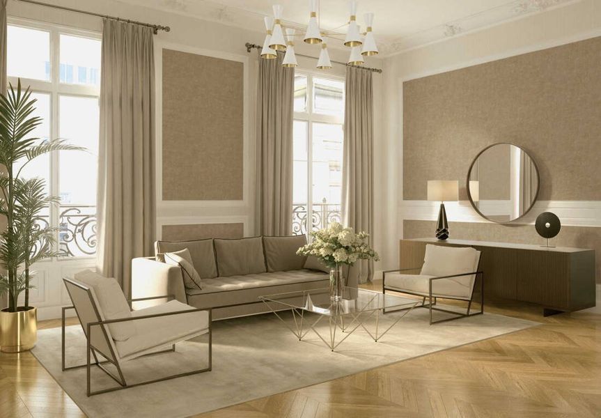 Флізелінові шпалери вініл гарячого тиснення AS Creation Garda 38382-1 золотий (1,06х10,05м) 38382-1 фото