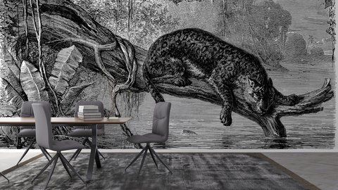 Фотообои флизелиновые Print-walls 3D графическая пантера 0123 100&times;100 см (Ш&times;В) 0123 фото