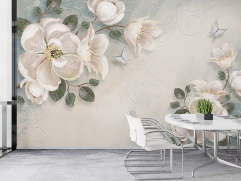 Фотошпалери флізелінові Print-walls квіти та метелики 046 100&times;100 см (Ш&times;В) 046 фото