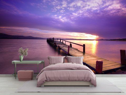 Фотообои флизелиновые Print-walls закат на пирсе 0266 100&times;100 см (Ш&times;В) 0266 фото