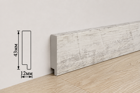 Дюрополимерный плинтус UMI &laquo;Белое дерево&raquo; 43&times;2900&times;12 мм, арт. UMI4312P-B19153 UMI4312P-B19153 фото
