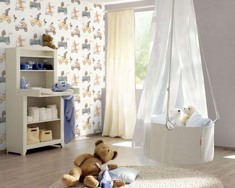 Флізелінові шпалери вініл гарячого тиснення Rasch Kids World 2 301878 бежевий (0,53х10,05м) 301878 фото