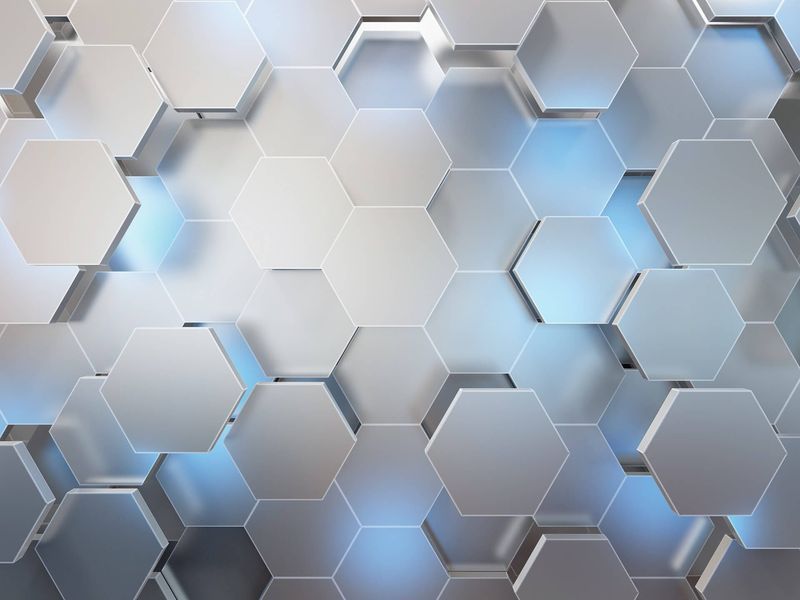 Фотообои флизелиновые Print-walls 3D голубые соты 007 100&times;100 см (Ш&times;В) 007 фото