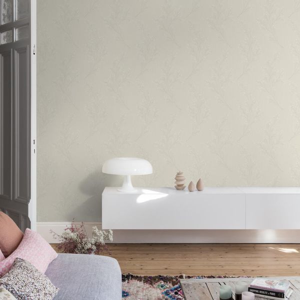 Флизелиновые обои винил горячего тиснения Grandeco Anita A81903 кремовый (1,06х10,05м) A81903 фото