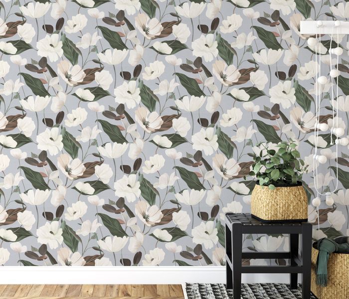 Флизелиновые обои винил горячего тиснения Erismann Secret Garden 12240-31 Серый (1,06х10,05м) 12240-31 фото