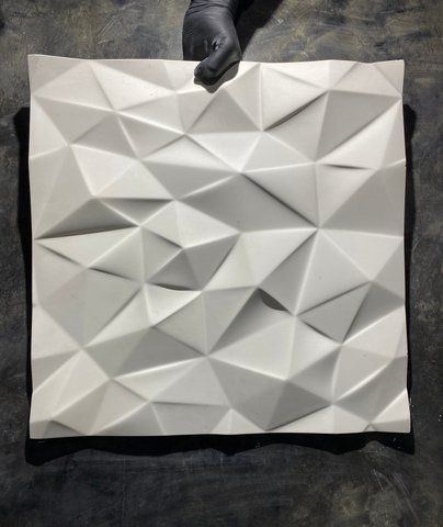 3D гіпсова панель ЖАТА БУМАГА 500x500x20 мм Knauf Г-10 Жатка Бумага фото