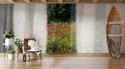 Фотообои флизелиновые Print-walls Тишина в цветах лета 0668 100&times;100 см (Ш&times;В) 0668 фото
