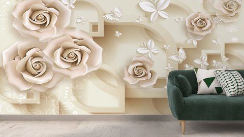 Фотошпалери флізелінові Print-walls Квіткова ніжність у 3D 0406 100&times;100 см (Ш&times;В) 0406 фото
