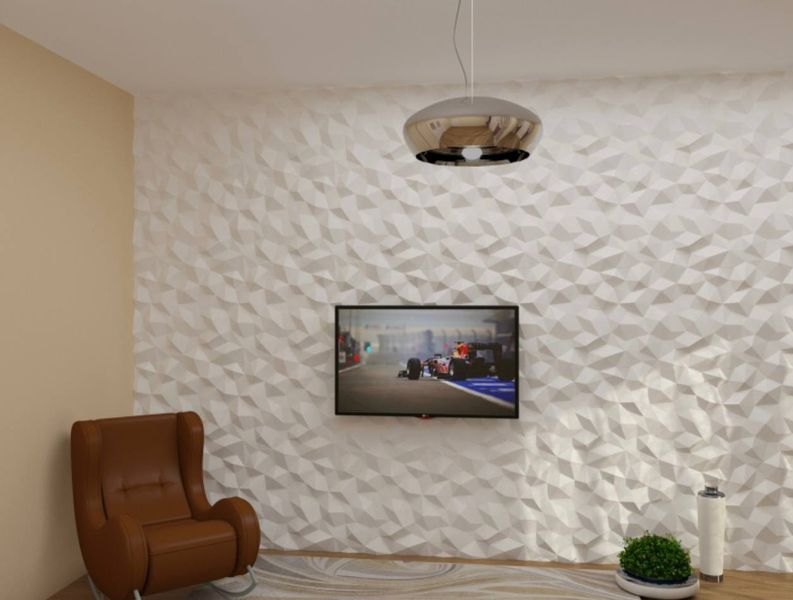 3D гіпсова панель ЖАТА БУМАГА 500x500x20 мм Knauf Г-10 Жатка Бумага фото