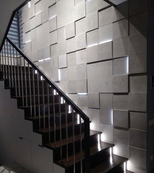 Гипсовая 3D панель LED Квадраты с подсветкой 250&times;250&times;100-300 мм Лэд квадраты фото