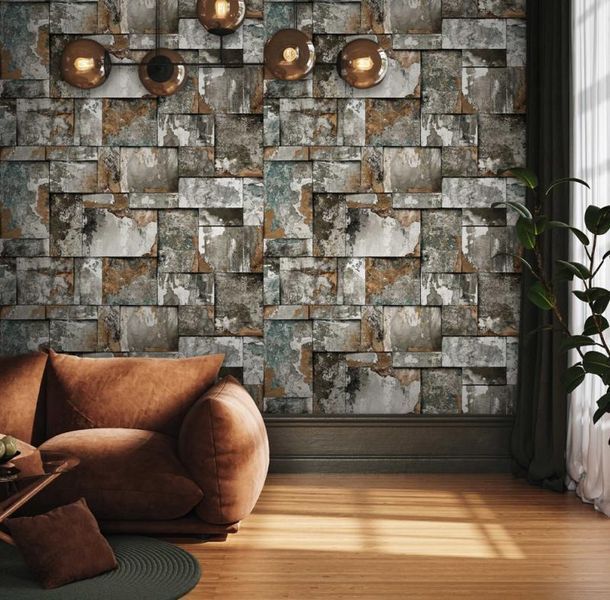 Флизелиновые обои винил горячего тиснения AdaWall Roka 23106-3 Разные цвета (1,06х10,05м) 23106-3 фото