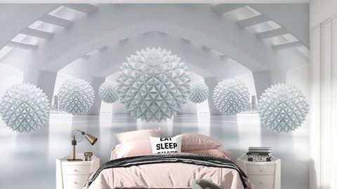 Фотообои флизелиновые Print-walls 3D зубчатые сферы 0157 100&times;100 см (Ш&times;В) 0157 фото