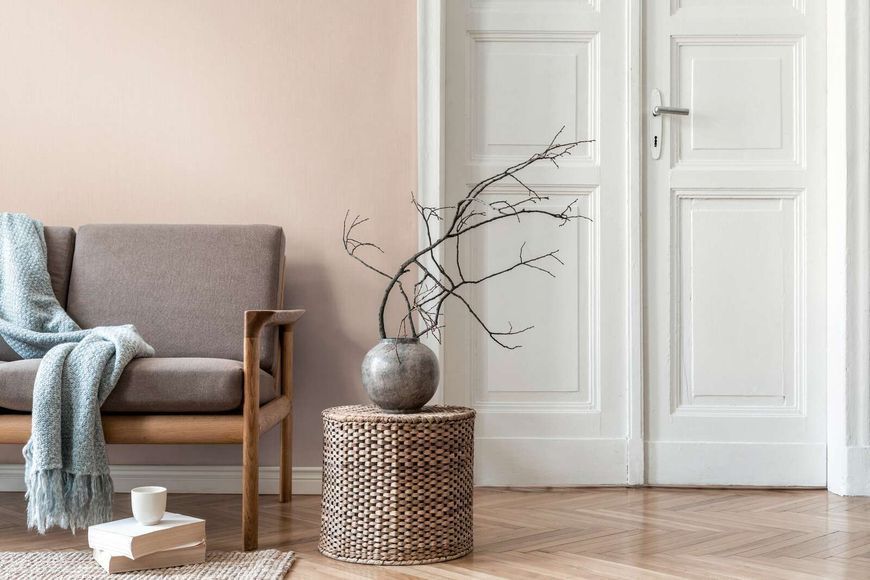 Флизелиновые обои винил горячего тиснения AS Creation Metropolitan 78154-1 персиковый (0,53х10,05м) 78154-1 фото