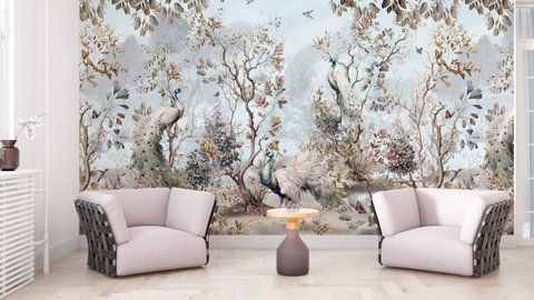 Фотообои флизелиновые Print-walls сказочные павлины 066 100&times;100 см (Ш&times;В) 066 фото
