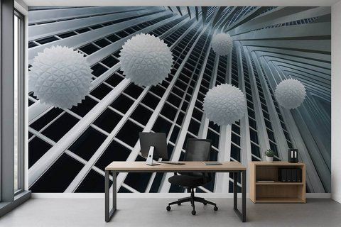 Фотообои флизелиновые Print-walls 3D сферы в полете 0159 100&times;100 см (Ш&times;В) 0159 фото