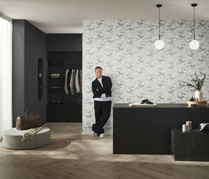 Флизелиновые обои винил горячего тиснения Erismann Fashion for walls 5 12255-31 Серый (1,06х10,05м) 12255-31 фото