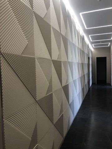 Гипсовая 3D панель Поля 500&times;500 мм геометрическая декоративная панель для стен Поля фото