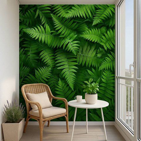 Фотошпалери флізелінові Print-walls насичена папороть 0179 100&times;100 см (Ш&times;В) 0179 фото