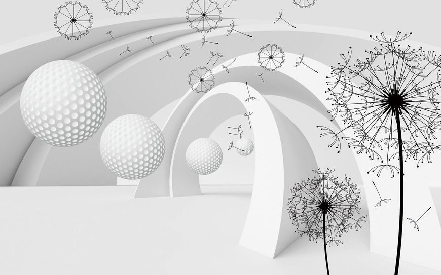 Фотошпалери флізелінові Print-walls 3D пухнасті кульбаби 0168 100&times;100 см (Ш&times;В) 0168 фото
