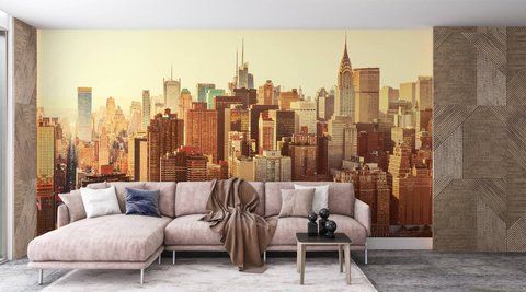 Фотошпалери флізелінові Print-walls Захід над мегаполісом 0430 100&times;100 см (Ш&times;В) 0430 фото