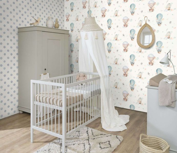 Флізелінові шпалери вініл гарячого тиснення Rasch Kids World 2 300512 бежевий (0,53х10,05м) 300512 фото
