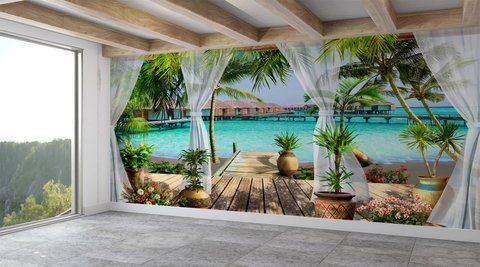 Фотообои флизелиновые Print-walls Лагуна мечты 0485 100&times;100 см (Ш&times;В) 0485 фото