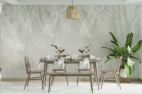 Фотошпалери флізелінові Walldeco Пальмове листя u94286d2 Бежевий 100х100 см u94286d2 фото