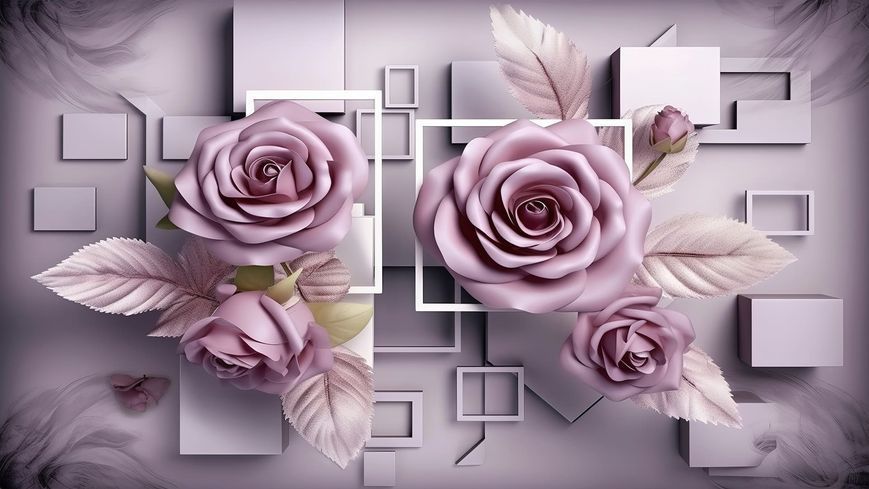 Фотошпалери флізелінові Print-walls рожеві троянди 0169 100&times;100 см (Ш&times;В) 0169 фото