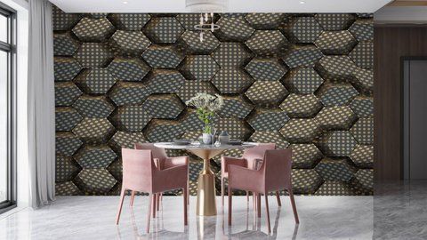 Фотошпалери флізелінові Print-walls Золота решітка 0495 100&times;100 см (Ш&times;В) 0495 фото