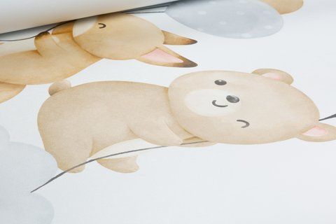 Флизелиновые обои винил горячего тиснения Rasch Kids World 2 302127 бежевый (0,53х10,05м) 302127 фото
