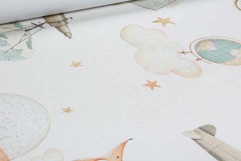 Флизелиновые обои винил горячего тиснения Rasch Kids World 2 302219 бежевый (0,53х10,05м) 302219 фото